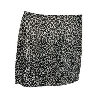 Supply & Demand Leopard Skirt Size 14 Above Knee, Side Zipper (VINTAGE)